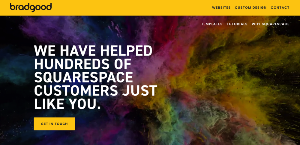 Brad Good propose une page d’accueil animée et colorée pour surprendre et charmer les visiteurs du site.