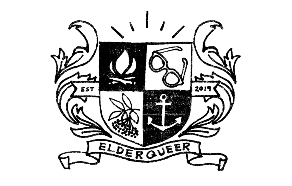 Le logo d'Elderqueer a été conçu par Kavel Rafferty